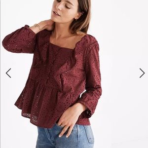 Madewell Eyelet Pom-Pom Top